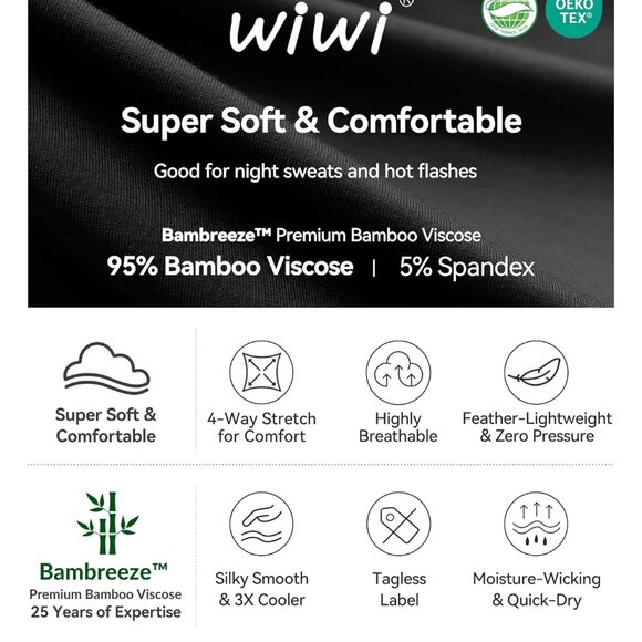 Lightweight Thermal Pajamas Set for Women - S-3X Sizes Available, Bamboo Viscose - Picture 5 of 6